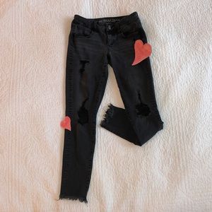 Black denim ripped jeans